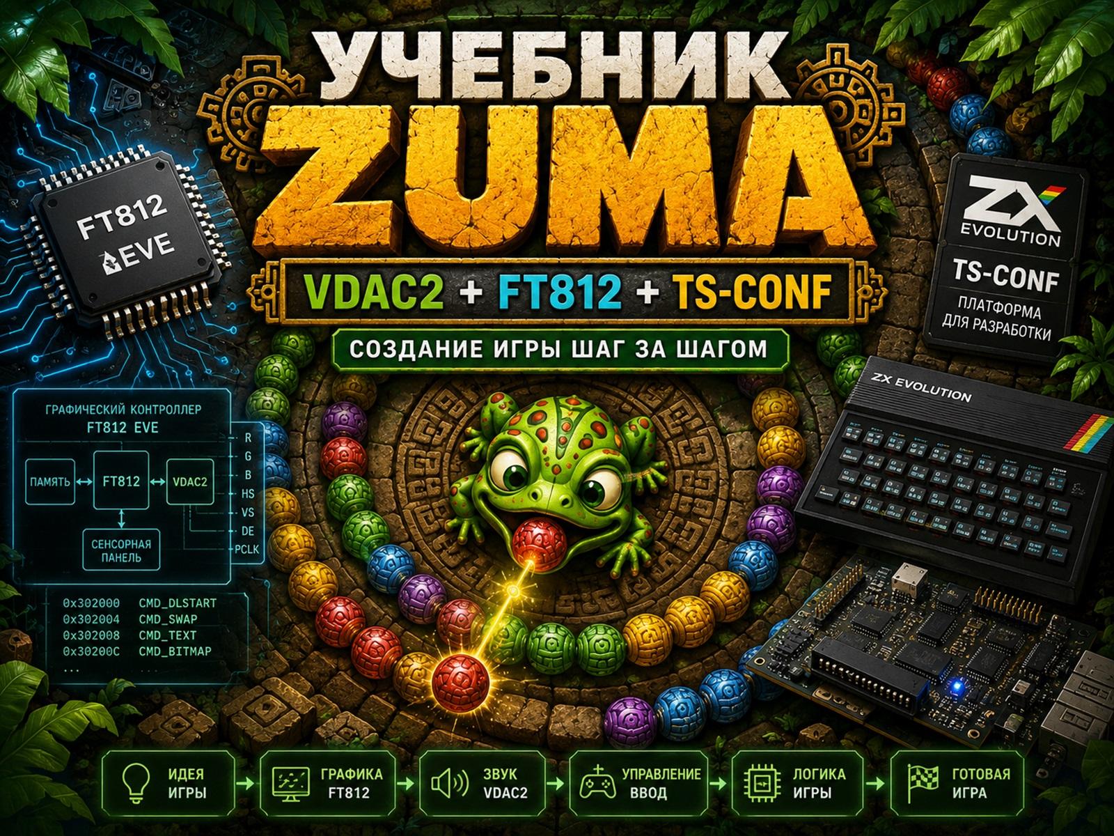 Учебник: игра класса Zuma на ZX-Evo TS-Config + VDAC2/FT812 - обложка статьи